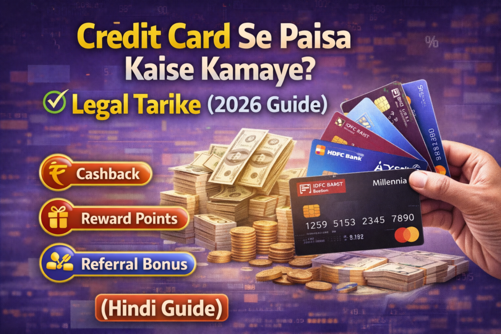 Credit card se paisa kaise kamaye legal tarike se – cashback, reward points aur referral bonus Hindi guide 2026