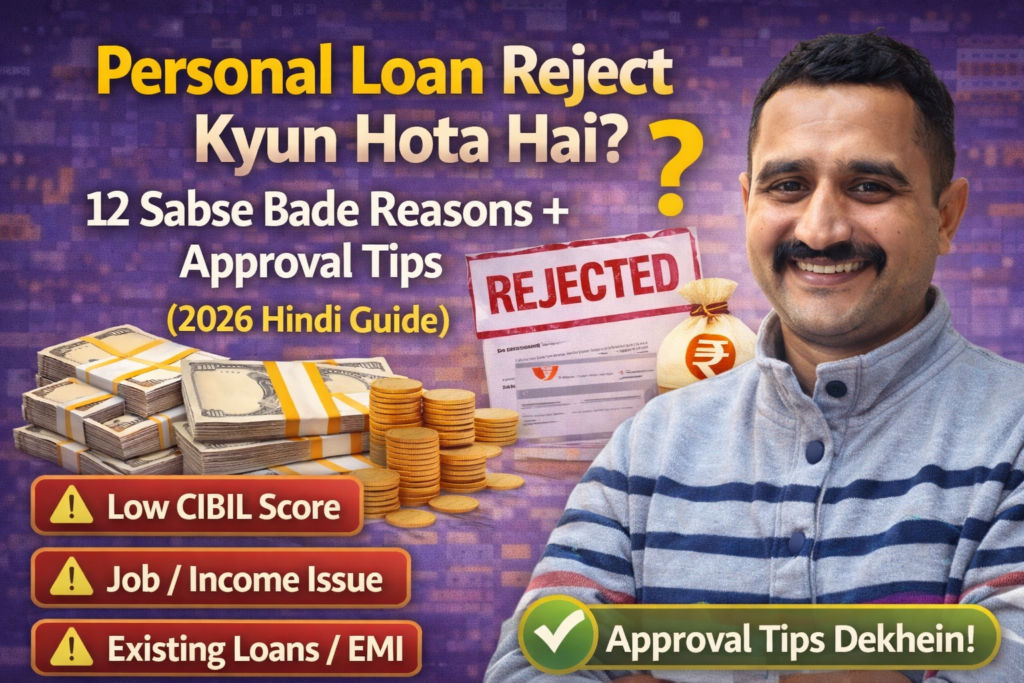 Personal loan reject kyun hota hai, loan rejection reasons, low CIBIL score personal loan, personal loan approval tips Hindi, 2026 personal loan guide