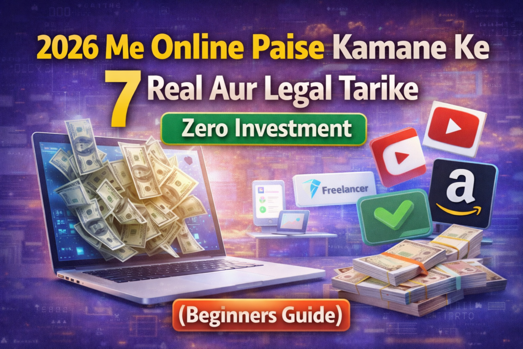 2026 me online paise kamane ke 7 real aur legal tarike zero investment ke sath