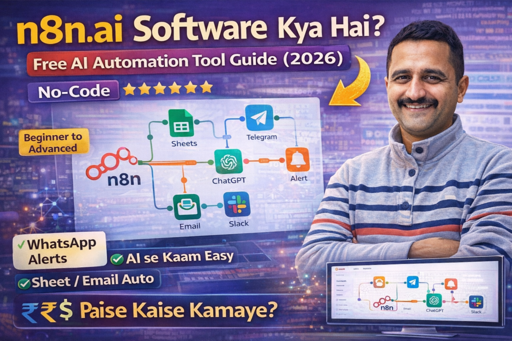 n8n ai software automation tool for online earning and workflow automation in hindi