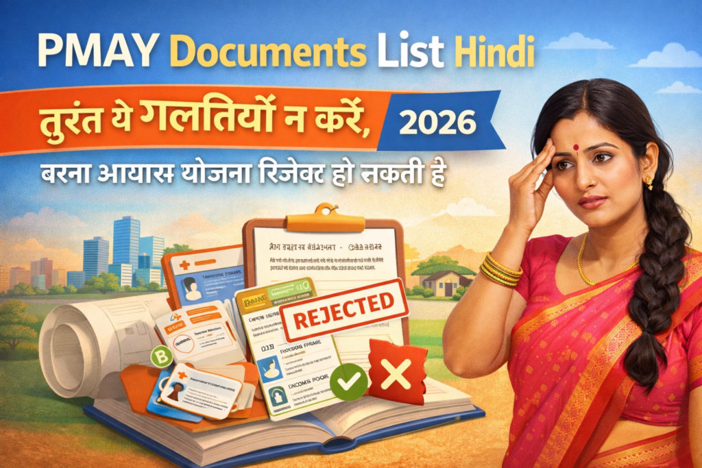 PMAY Documents List Hindi 2026 – PM Awas Yojana ke liye required documents aur rejection se bachne ke rules