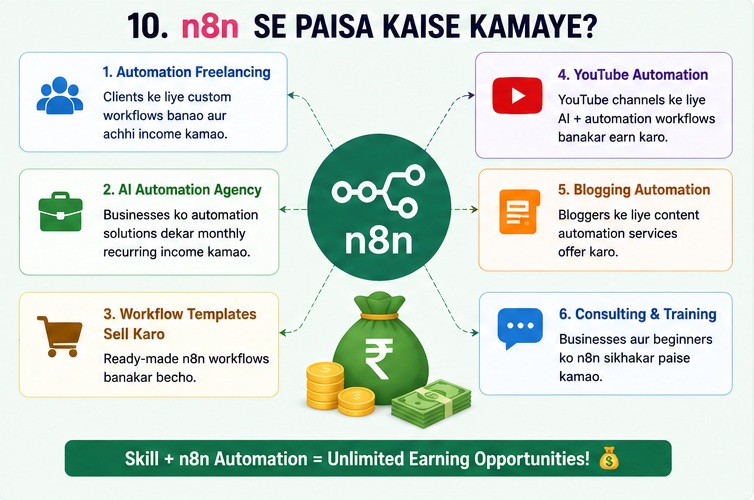 n8n AI Software Kya Hai earning methods using automation freelancing and AI workflows