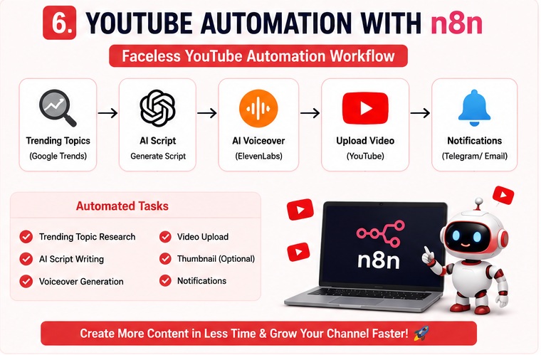 n8n AI Software Kya Hai YouTube automation workflow for faceless content creators