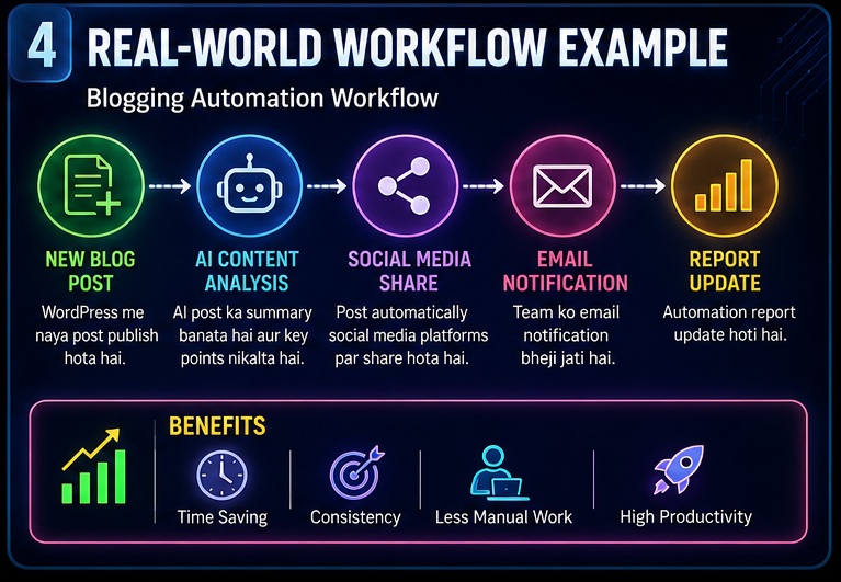 n8n workflow kaise kaam karta hai blogging automation workflow example with AI content analysis and notifications