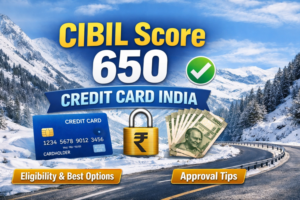 “CIBIL score 650 credit card India ke liye best credit card options aur approval tips”