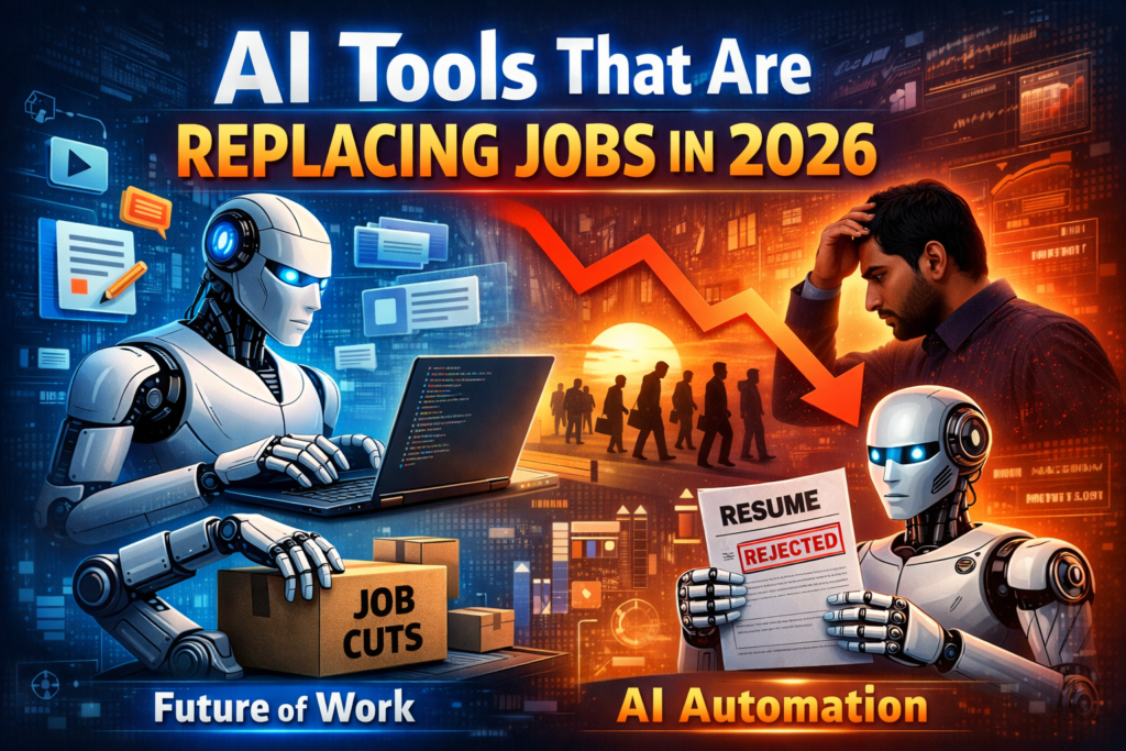 AI tools replacing jobs in 2026 showing automation impact on future of work