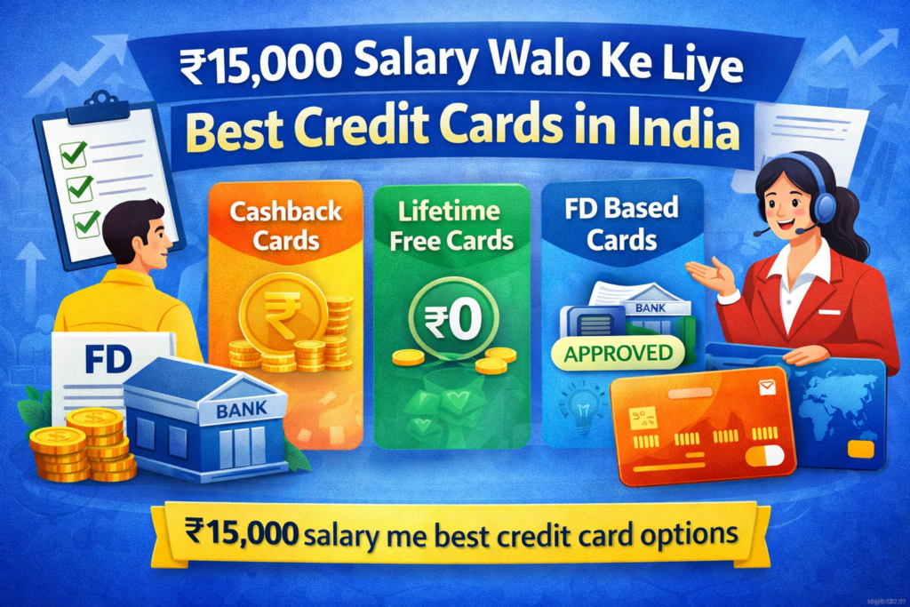 15000 salary walo ke liye best credit cards in India guide