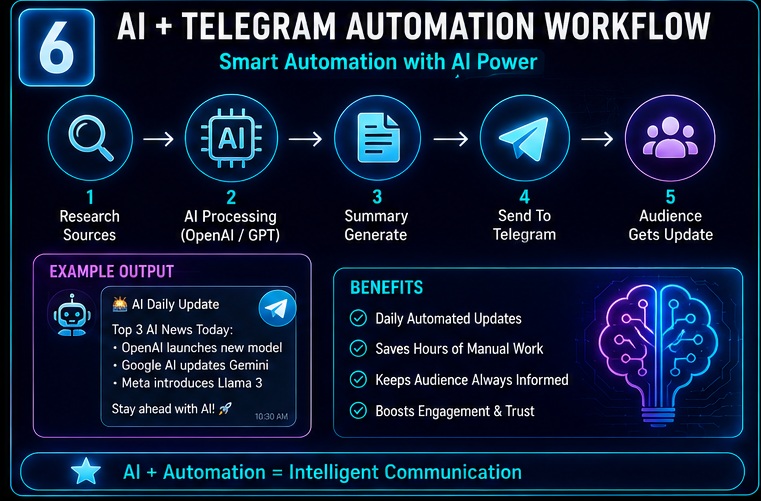 n8n se telegram automation kaise kare ai powered telegram workflow with research summary and automatic delivery
