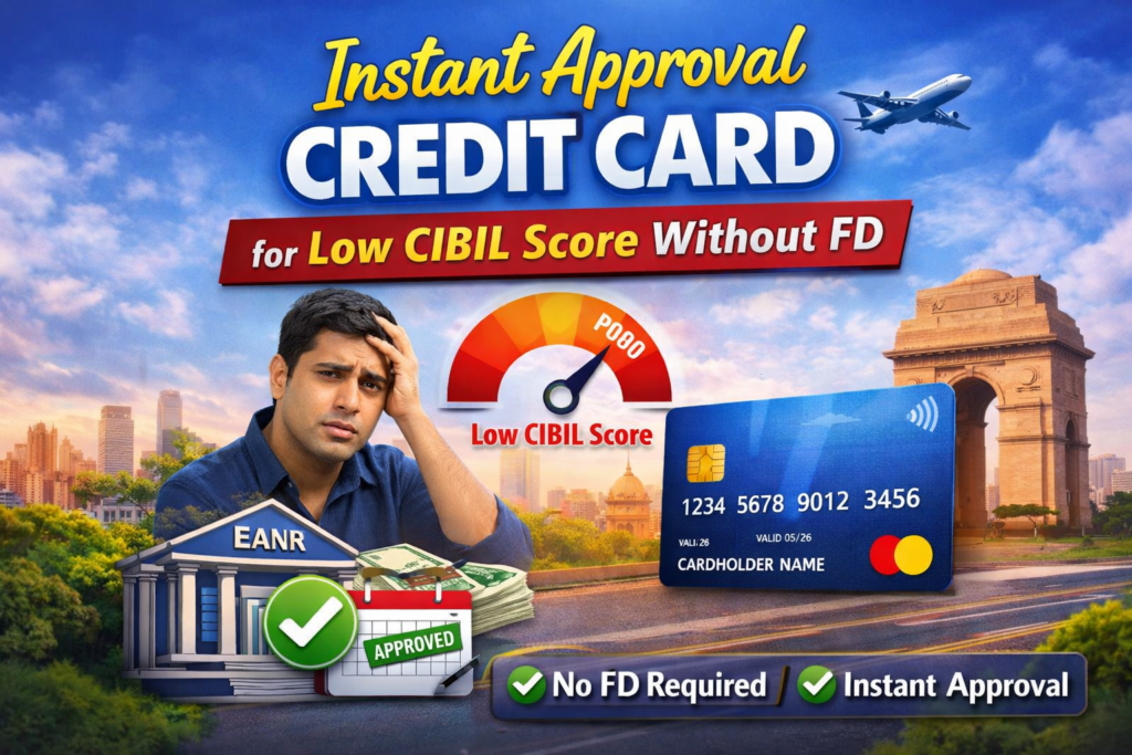 instant approval credit card for low cibil score without fd apply guide image