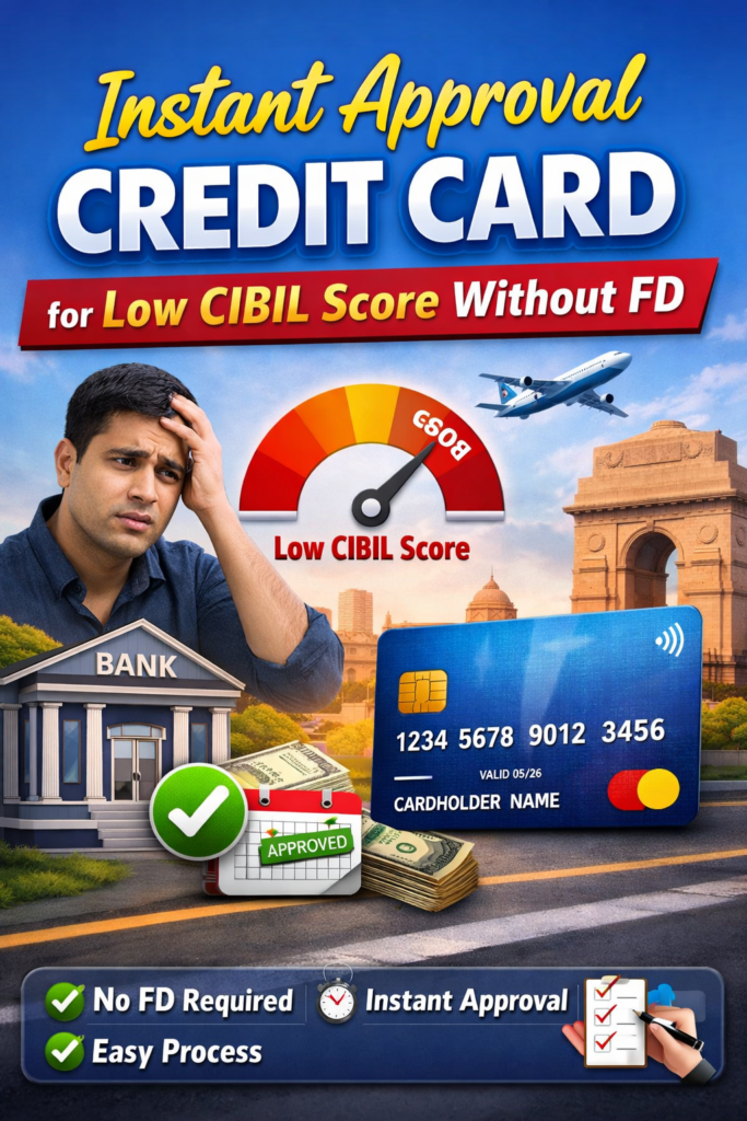 Instant approval credit card for low cibil score without fd complete guide image