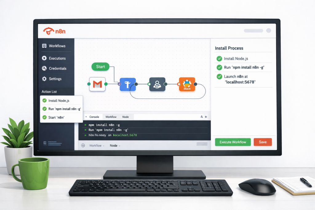 n8n install kaise kare step by step guide dashboard tutorial