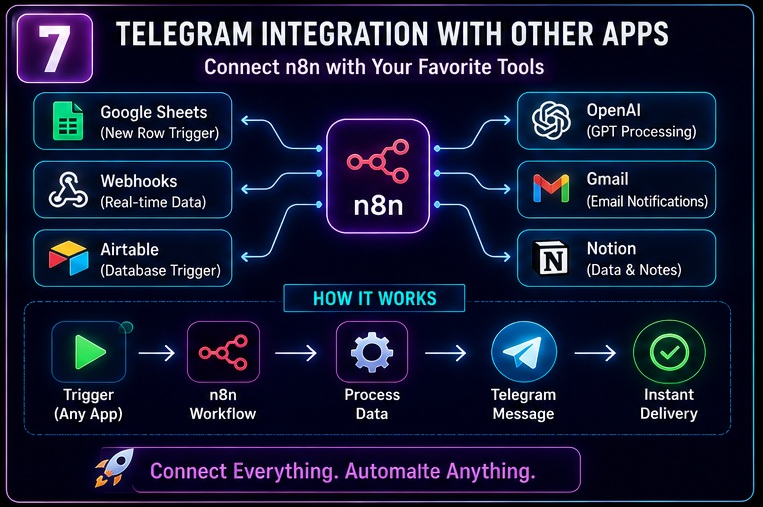 n8n se telegram automation kaise kare telegram integration with google sheets openai gmail airtable and webhooks