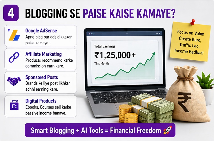 ai se blogging kaise start kare aur paise kaise kamaye tools list