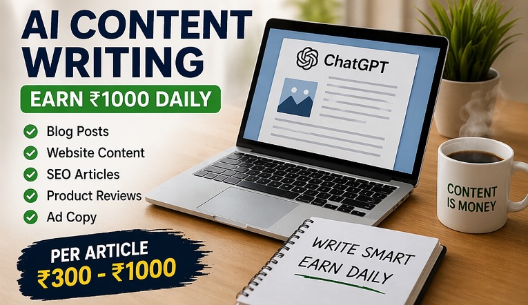 AI se 1000 roz kaise kamaye content writing