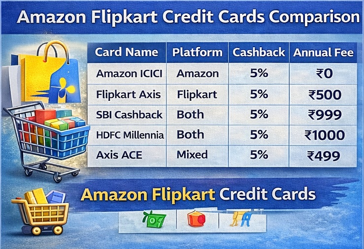 amazon flipkart credit cards comparison