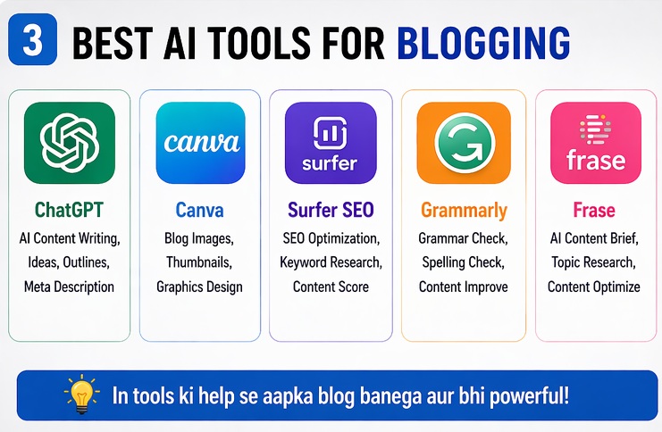 ai se blogging kaise start kare aur paise kaise kamaye tools list