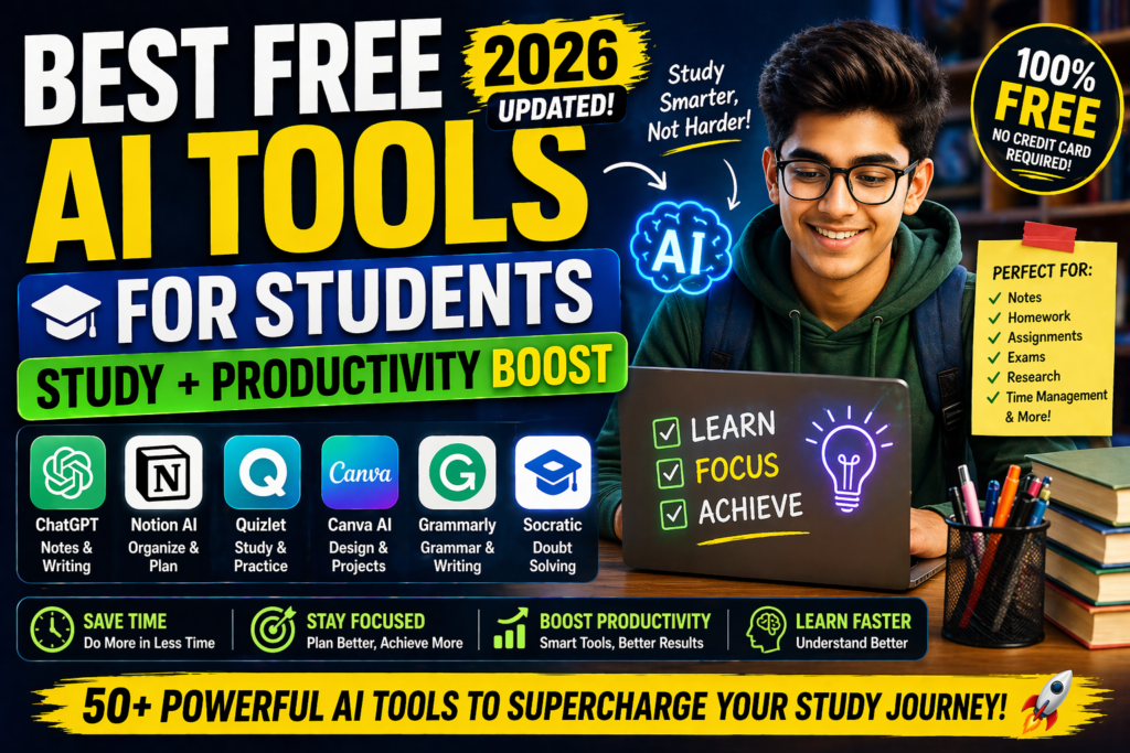 best free ai tools for students study productivity
