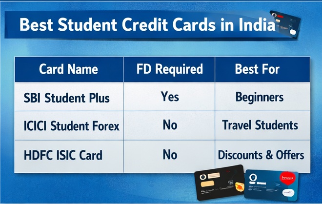 best student credit card india comparison