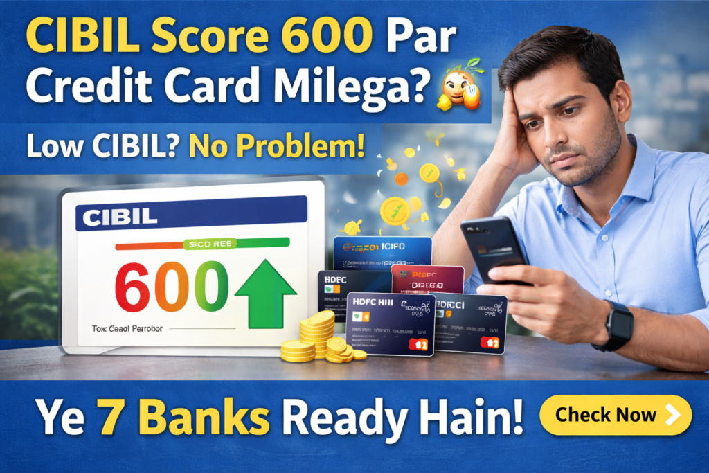 cibil score 600 credit card india