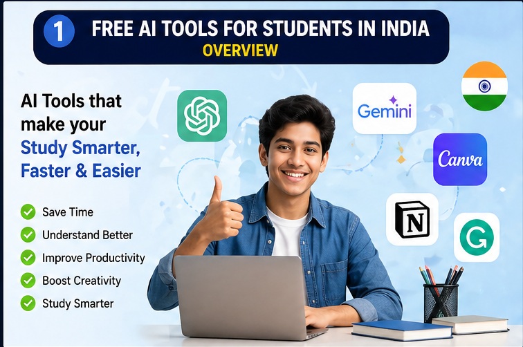 Free AI Tools for Students in India overview 2026 for study productivity and smart learning