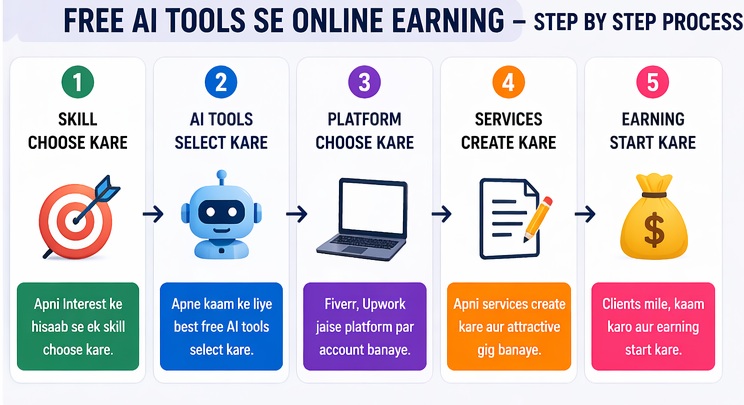 free ai tools se online earning kaise start kare steps