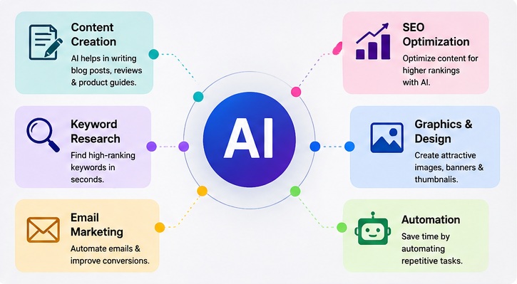 How Best AI Tools for Affiliate Marketing help in content, SEO and automation