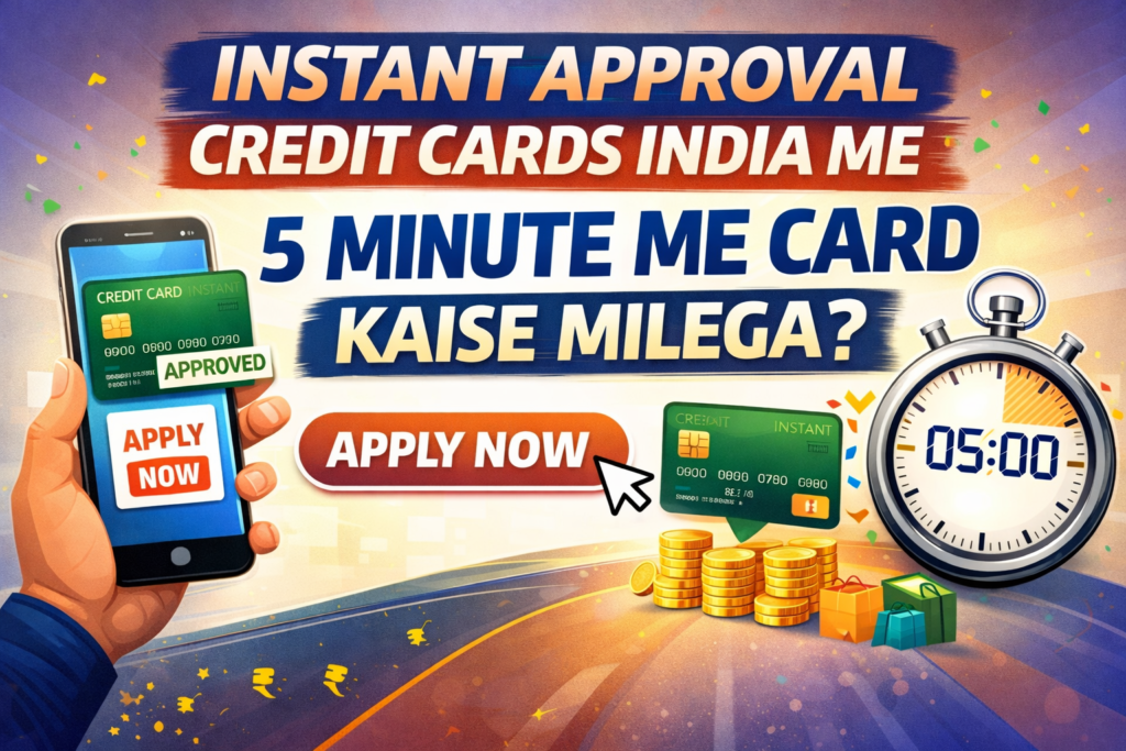 Instant Approval Credit Cards India Me 5 minute me card kaise milega