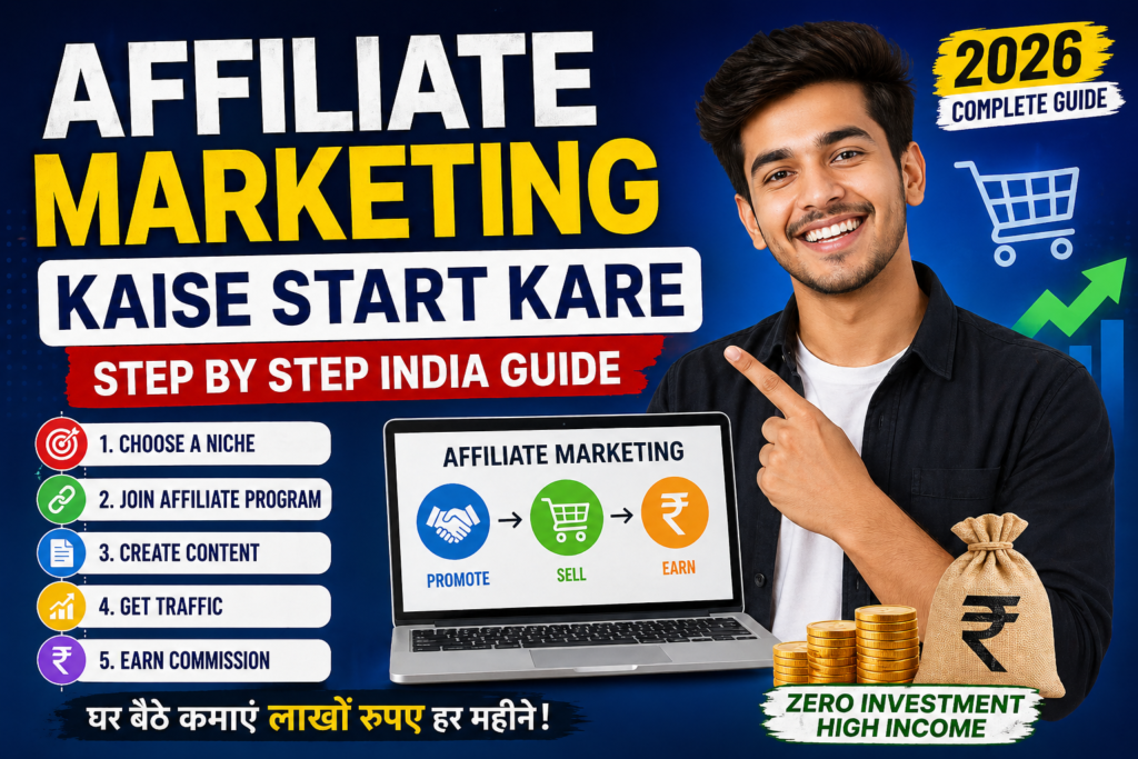 Affiliate Marketing Kaise Start Kare step by step India guide for beginners to earn money online