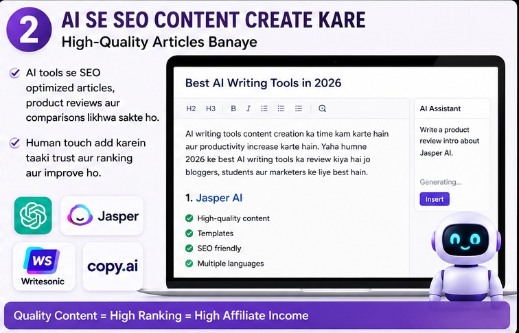 AI Se Affiliate Marketing Kaise Kare with SEO content writing