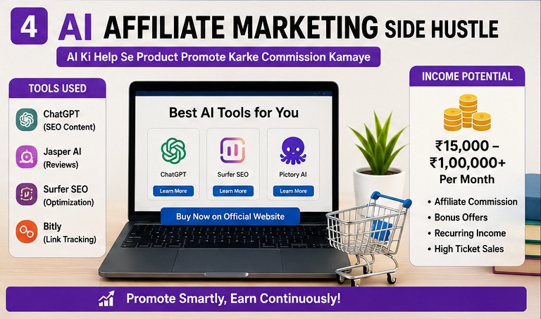 AI Side Hustles India through affiliate marketing