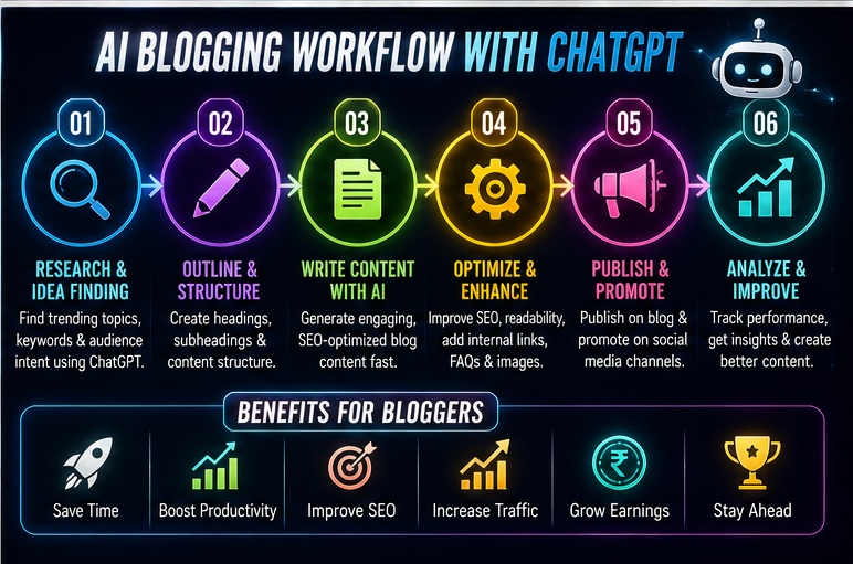 AI blogging workflow using Best ChatGPT prompts for bloggers and smart SEO content systems