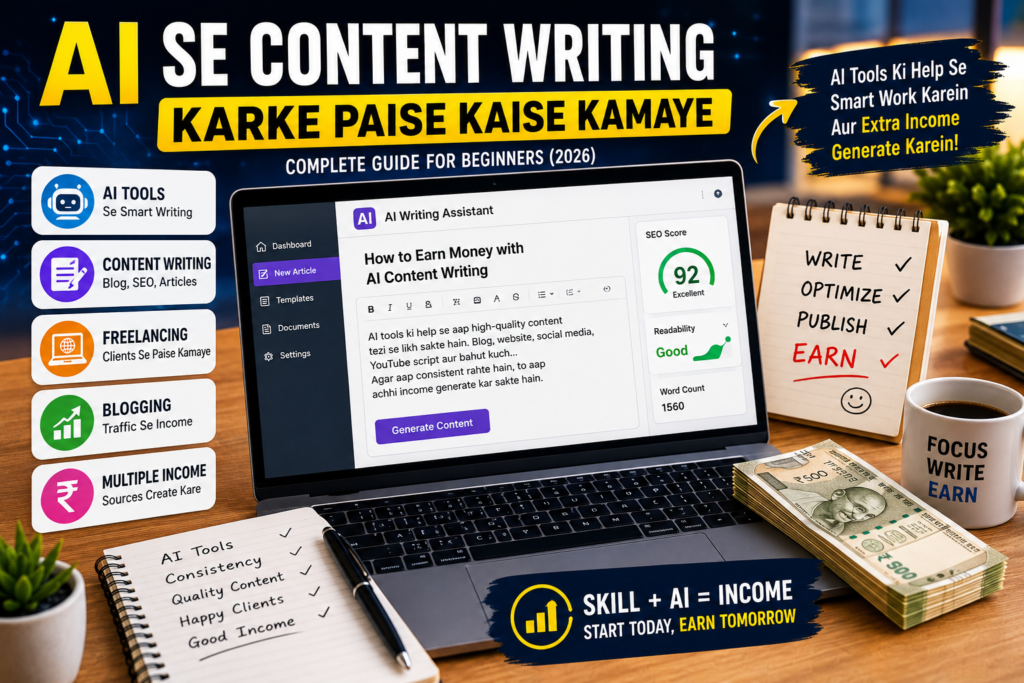 AI Se Content Writing Karke Paise Kaise Kamaye guide for beginners