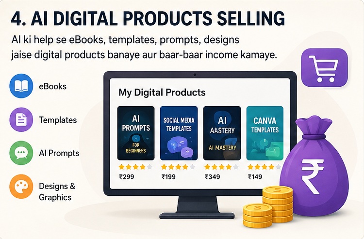 AI Se Passive Income Ideas from selling AI digital products online