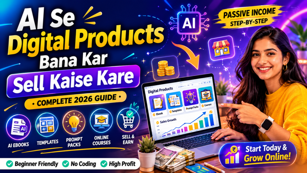 AI Se Digital Products Bana Kar Sell Kaise Kare guide for beginners in India