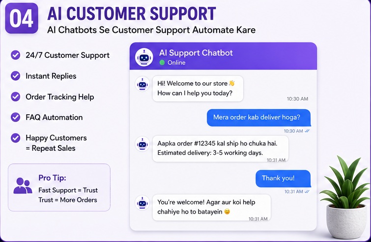 AI Se Dropshipping Business Kaise Start Kare with AI customer support automation