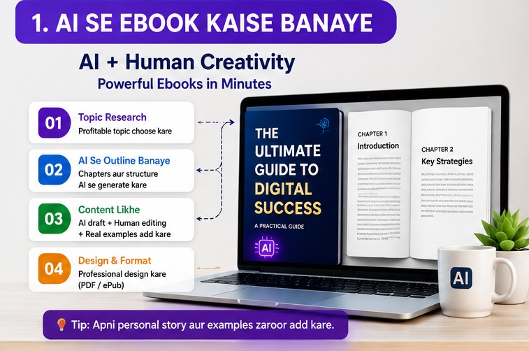 AI Se Digital Products Bana Kar Sell Kaise Kare using AI ebook creation