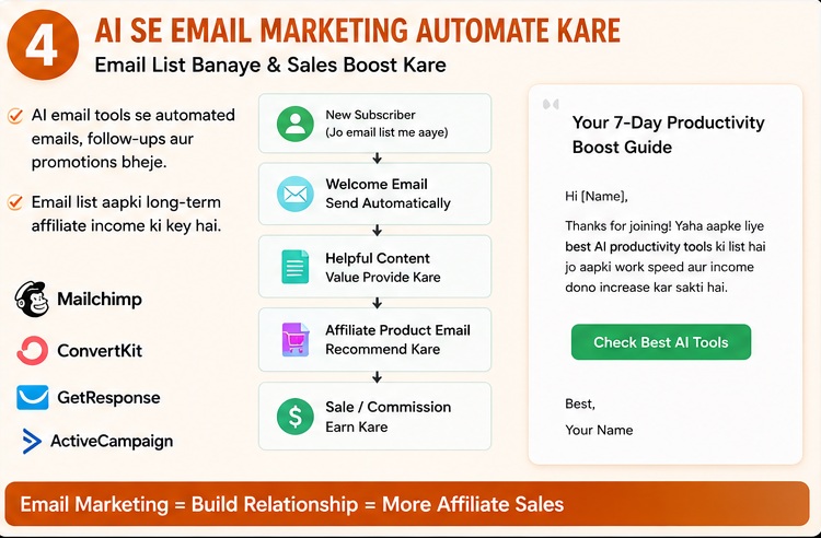 AI Se Affiliate Marketing Kaise Kare using email marketing automation