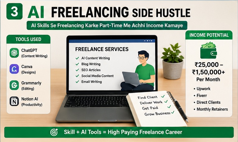 AI Side Hustles India with freelancing services