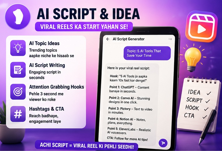 AI Se Instagram Reels Bana Kar Paise Kaise Kamaye using AI script ideas