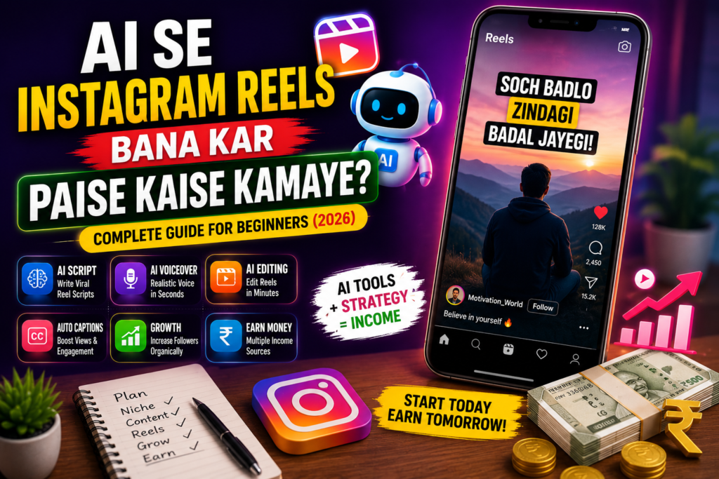 AI Se Instagram Reels Bana Kar Paise Kaise Kamaye guide for beginners
