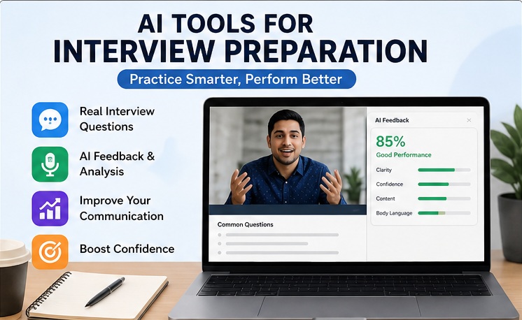 AI tools for interview preparation with practice questions and feedback