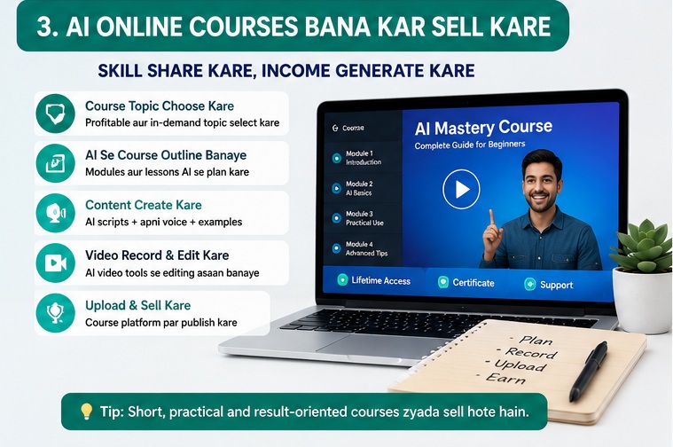AI Se Digital Products Bana Kar Sell Kaise Kare with AI online courses