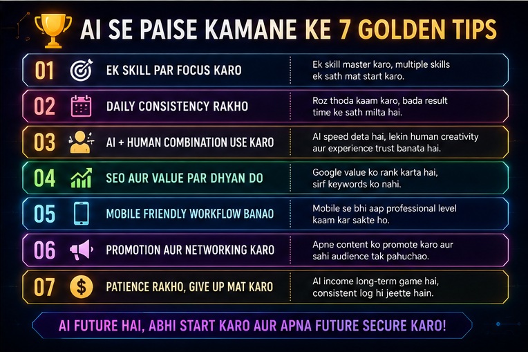 2026 Me AI Se Paise Kamane Ka Complete Guide Hindi golden tips for success