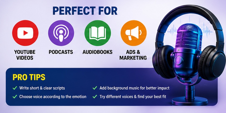 AI voice generation use cases for YouTube podcasts and content creation