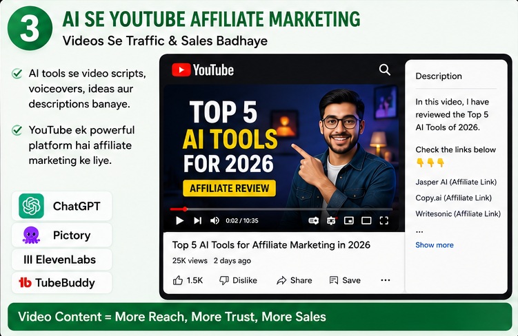 AI Se Affiliate Marketing Kaise Kare through YouTube marketing