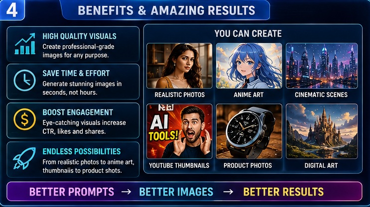 Benefits of Leonardo AI prompts including better image quality faster workflow and professional results