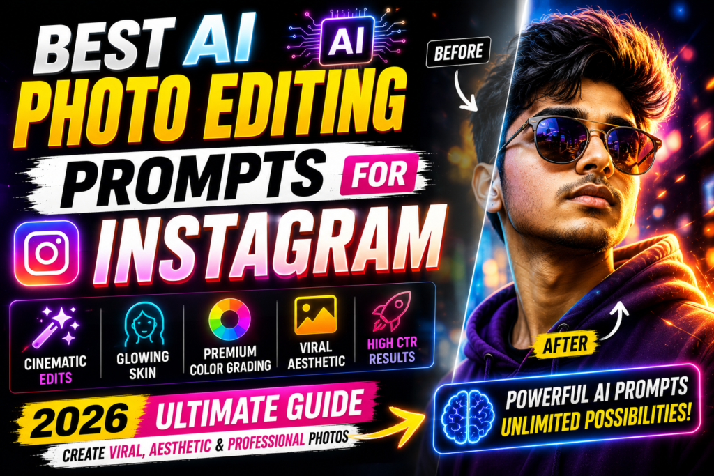 Best AI photo editing prompts for Instagram for cinematic edits and viral aesthetic photos