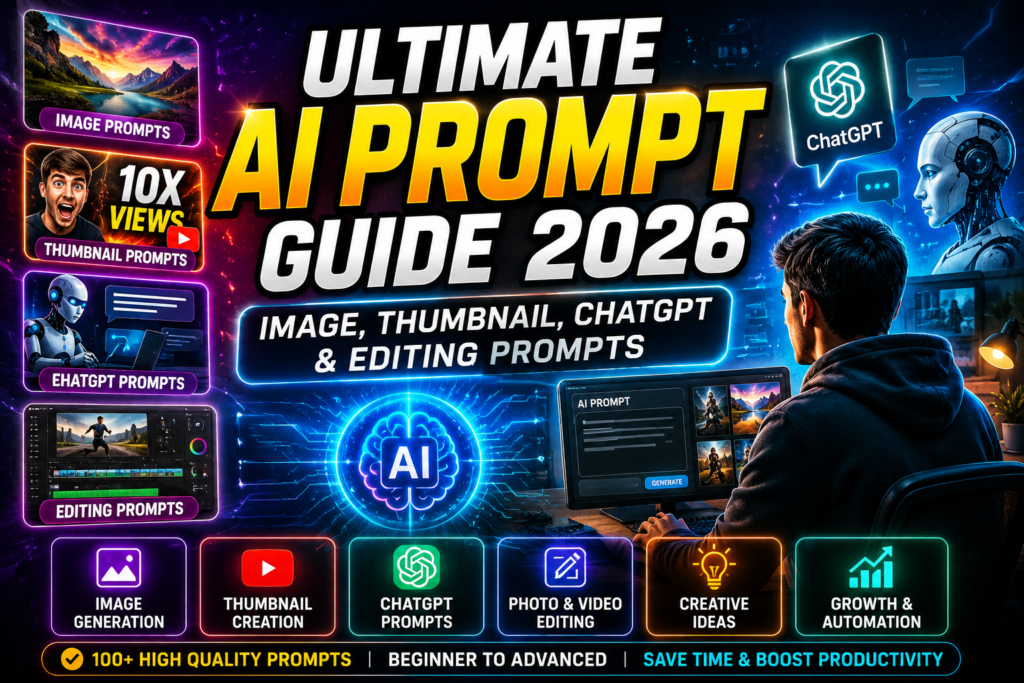 Best AI thumbnail prompts for YouTube videos and viral thumbnail creation in 2026