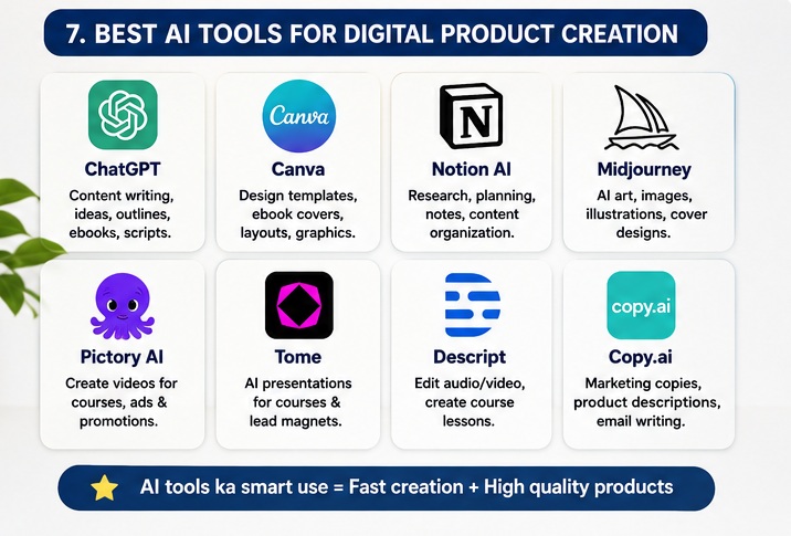 AI Se Digital Products Bana Kar Sell Kaise Kare using best AI tools