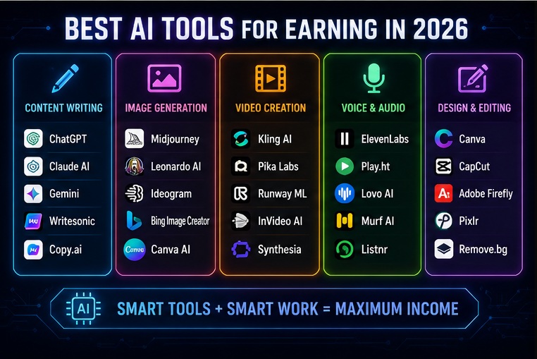 2026 Me AI Se Paise Kamane Ka Complete Guide Hindi best AI tools for earning